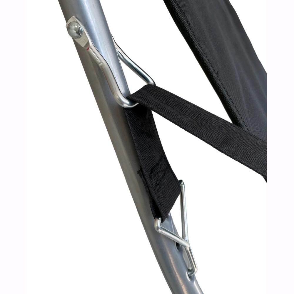 Sedia Sdraio in Acciaio con Braccioli Pieghevole Nera 60x47x92 cm Spiaggina Regolabile - 3