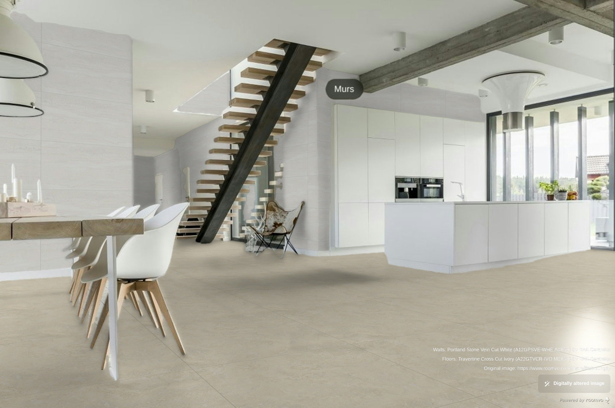 Carrelage sol / mur intérieur grès cérame effet travertin Travertine ...