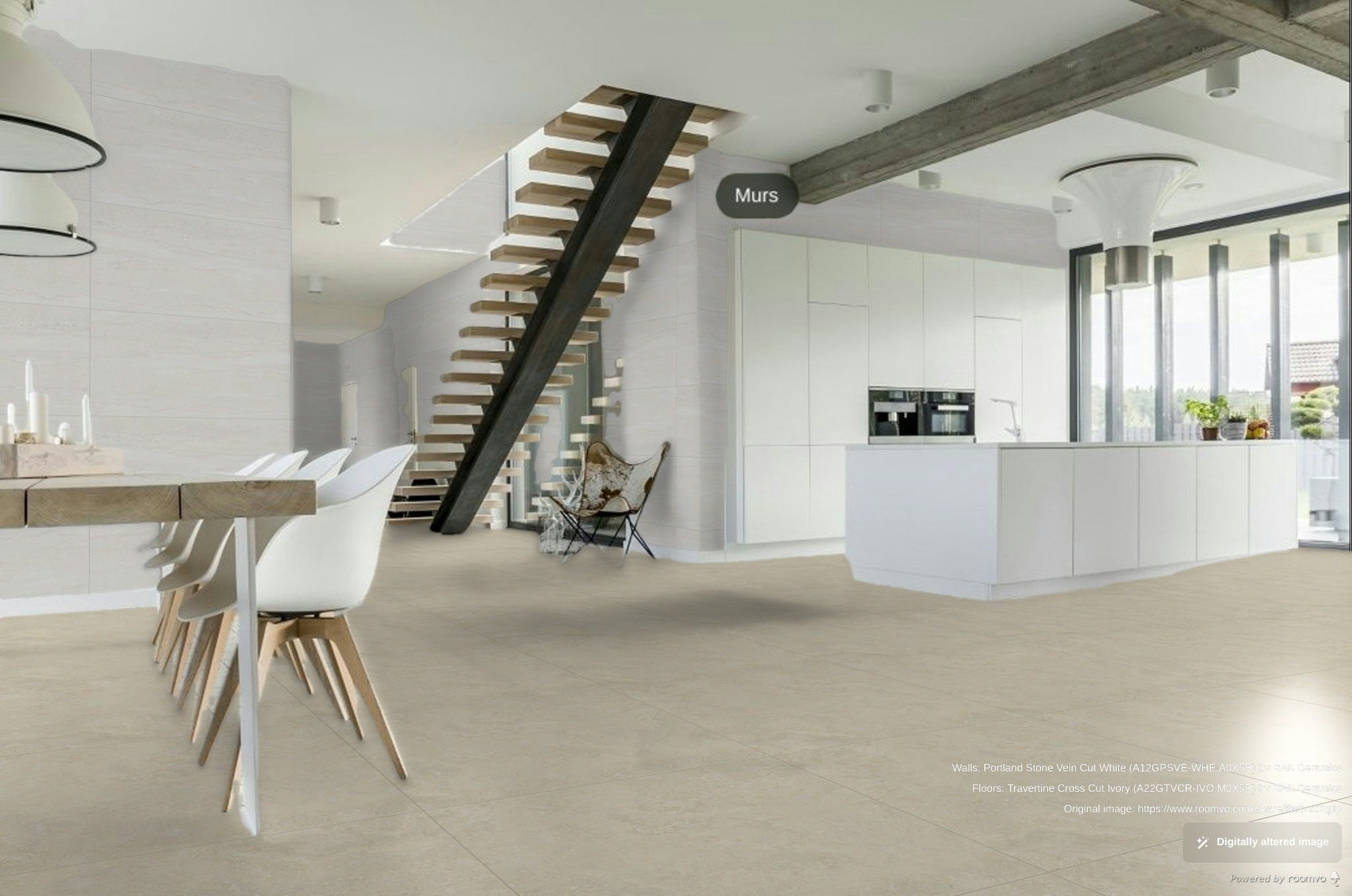 Ivory Sol Carrelage sol / mur intérieur grès cérame effet travertin Travertine ...