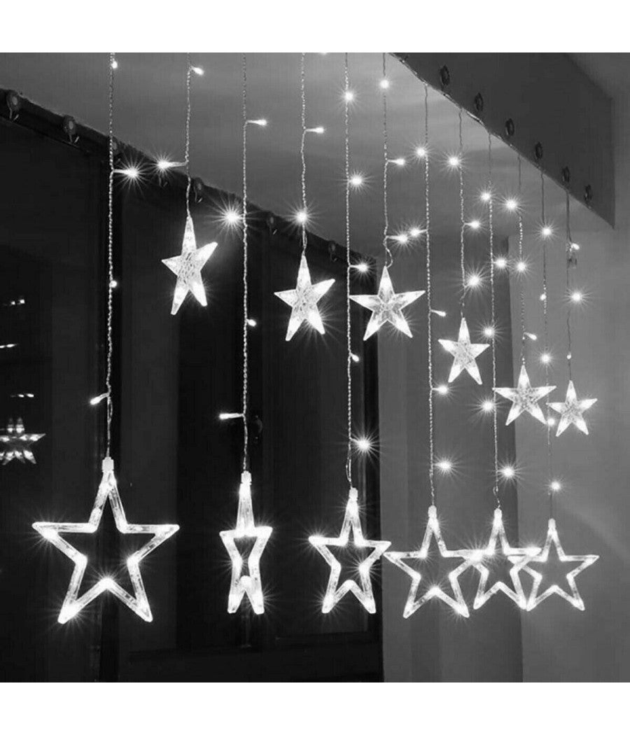 Tenda luminosa luci natalizie 138 LED bianco caldo 8