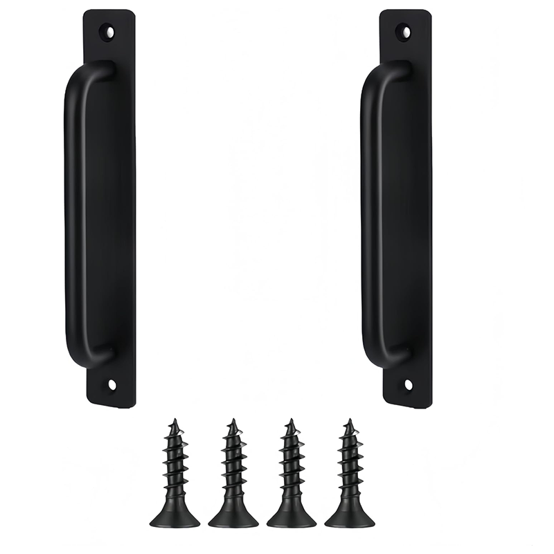 Manilla para puerta corredera de granero, manilla para puerta de granero, puerta de madera, jardín exterior, armario (negro, 148 mm)
