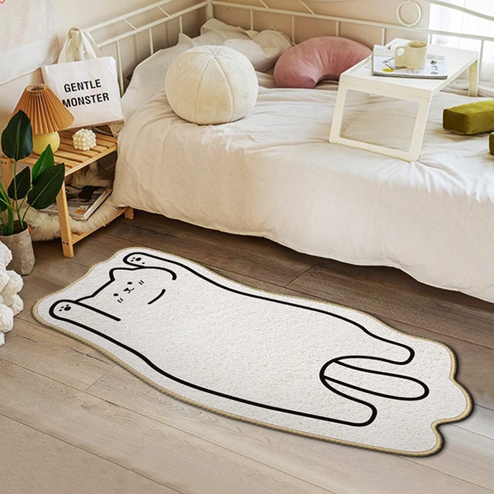 Tapis de chambre, tapis lavable en forme d'animal de compagnie, tapis de dessin animé mignon, tapis décoratif de chambre 40*120cm - 4