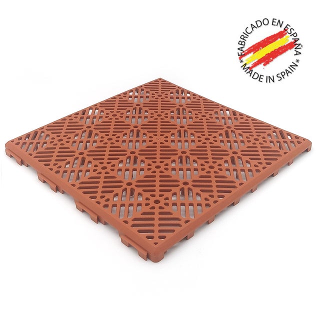 Dalle Terre cuite ventilée en polypropylène 30x30x1,5cm - Pour sols de piscine, terrasses, sols flottants, gazon artificiel, chenils