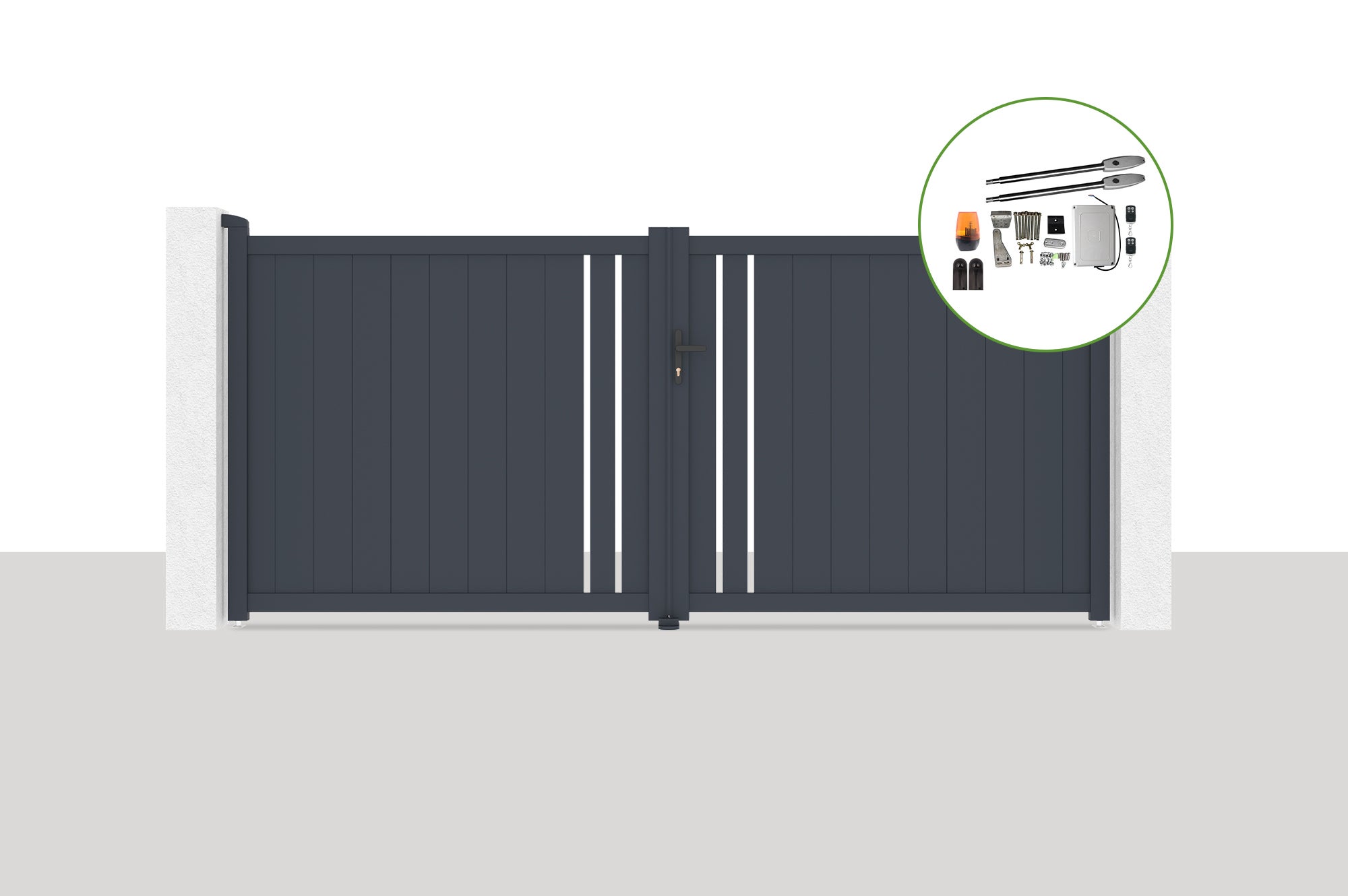 Brama skrzydłowa elektryczna 3,5x1,6m GIONA + napęd TANKER B250
