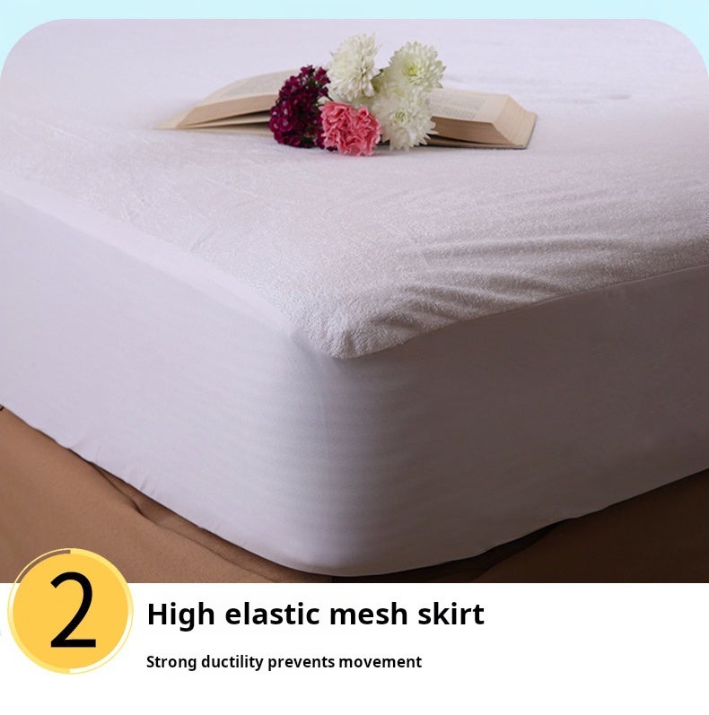 Capa de colchão impermeável de tamanho duplo (200x200 + 30cm) - Protetor de colchão respirável em algodão TPU, branco - 4