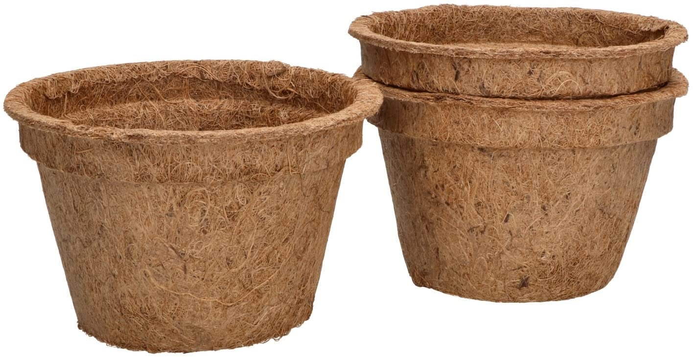 Zestaw naturalna doniczka osłonka kokosowa 15,5 wkład włókno kokosowe 3 szt - KOTARBAU