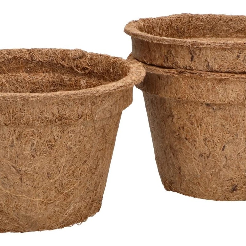 Zestaw naturalna doniczka osłonka kokosowa 15,5 wkład włókno kokosowe 3 szt - KOTARBAU
