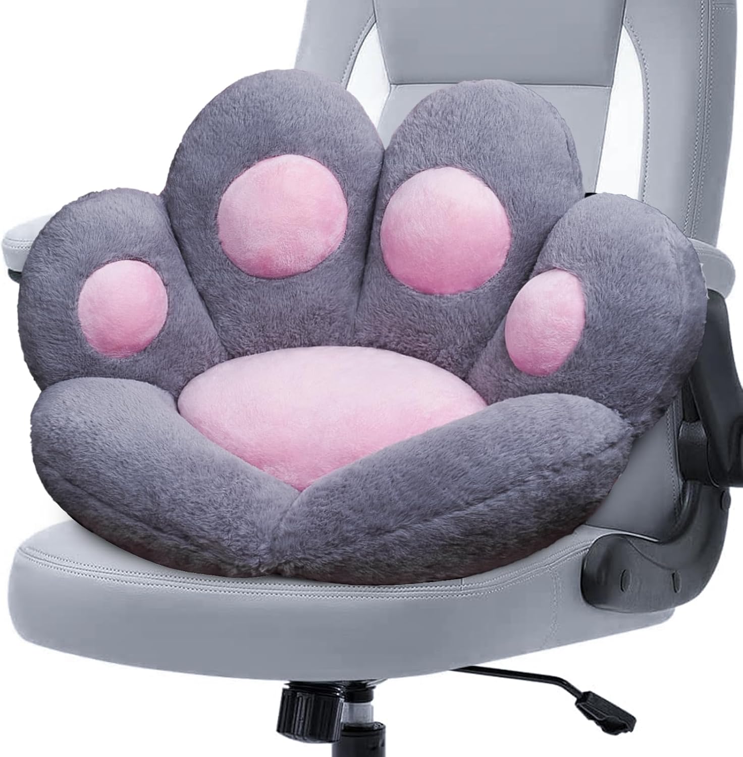 (Gris) 70 x 60 cm, coussin confortable en forme de patte de chat, coussin de chaise de bureau, belle décoration de chambre - 2