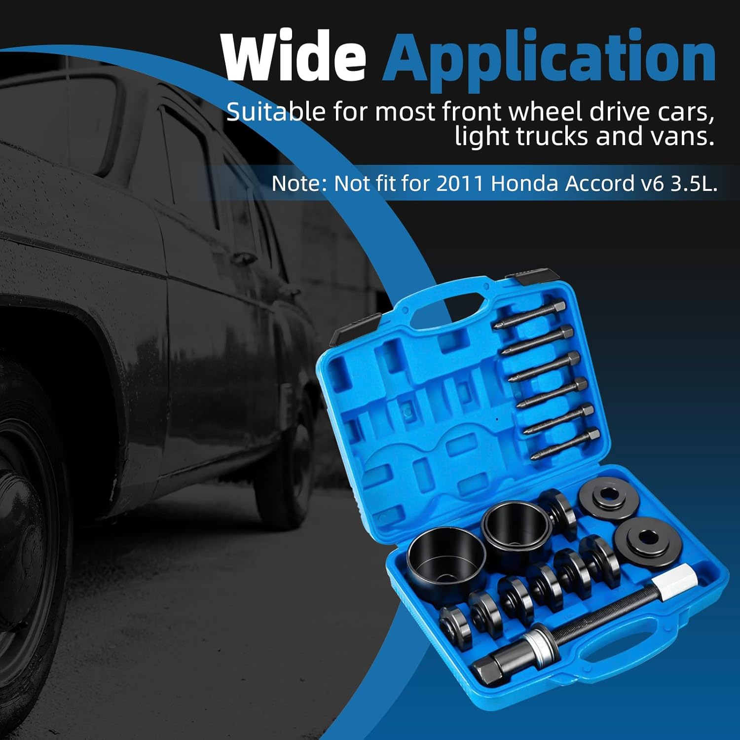 19 pezzi di estrattore per cuscinetti ruota, strumento di assemblaggio e smontaggio - 7