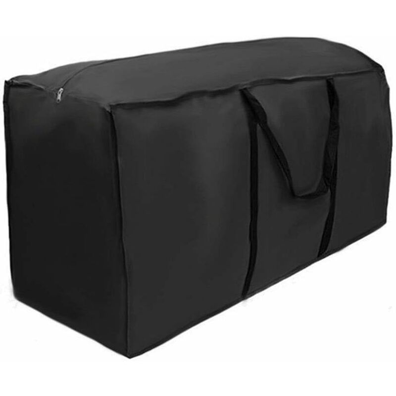 Sac De Rangement Coussins De Jardin 210D - Grand Sac Imperméable Avec Fermeture Éclair Et Poignées Noire