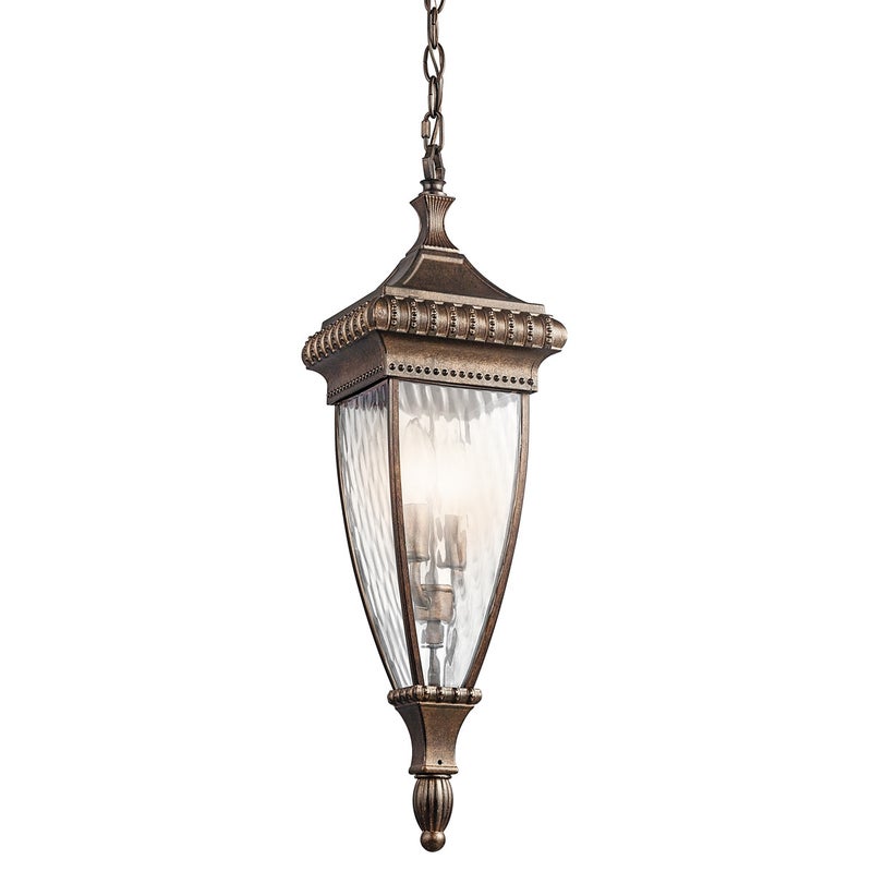 Lampa sufitowa zewnętrzna Venetian Rain szczotkowany brąz 2xE14x60W wym: 190 x 18,4 x 18,4 cm aluminium Kichler