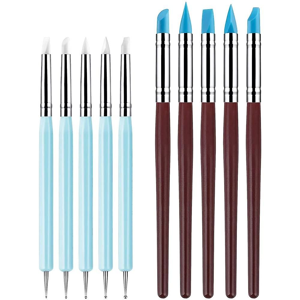 Outil Modelage Argile TOVOT 8 Pièces Outils De Sculpture En Argile Pinceaux De Peinture à Pointe En Silicone Outils De Sculpture à Double Extrémité Pour Modeler, Façonner Sculpting Tool