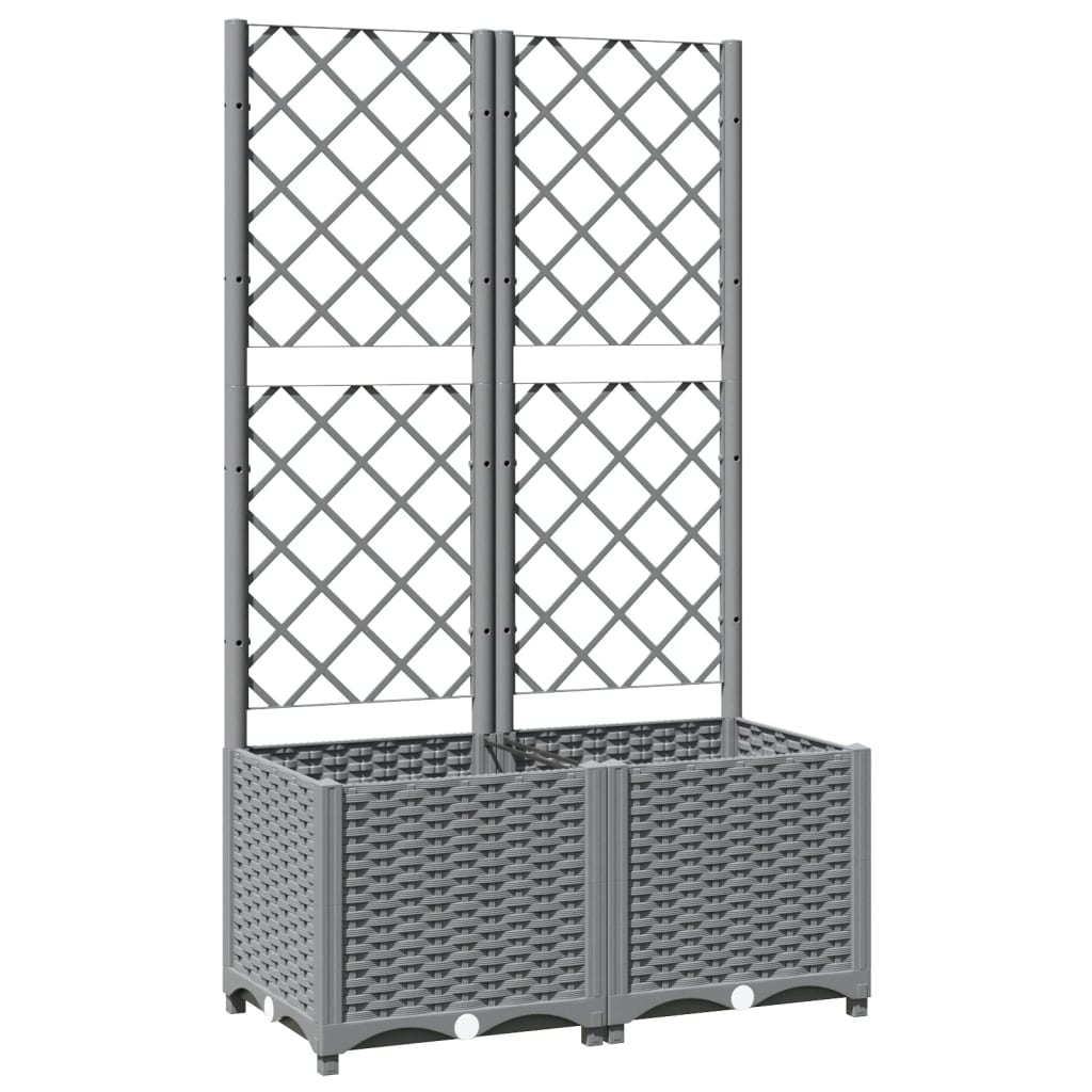 Maison Exclusive - Vaso/floreira jardim c/ treliça 80x40x136 cm PP cinza-claro - 2
