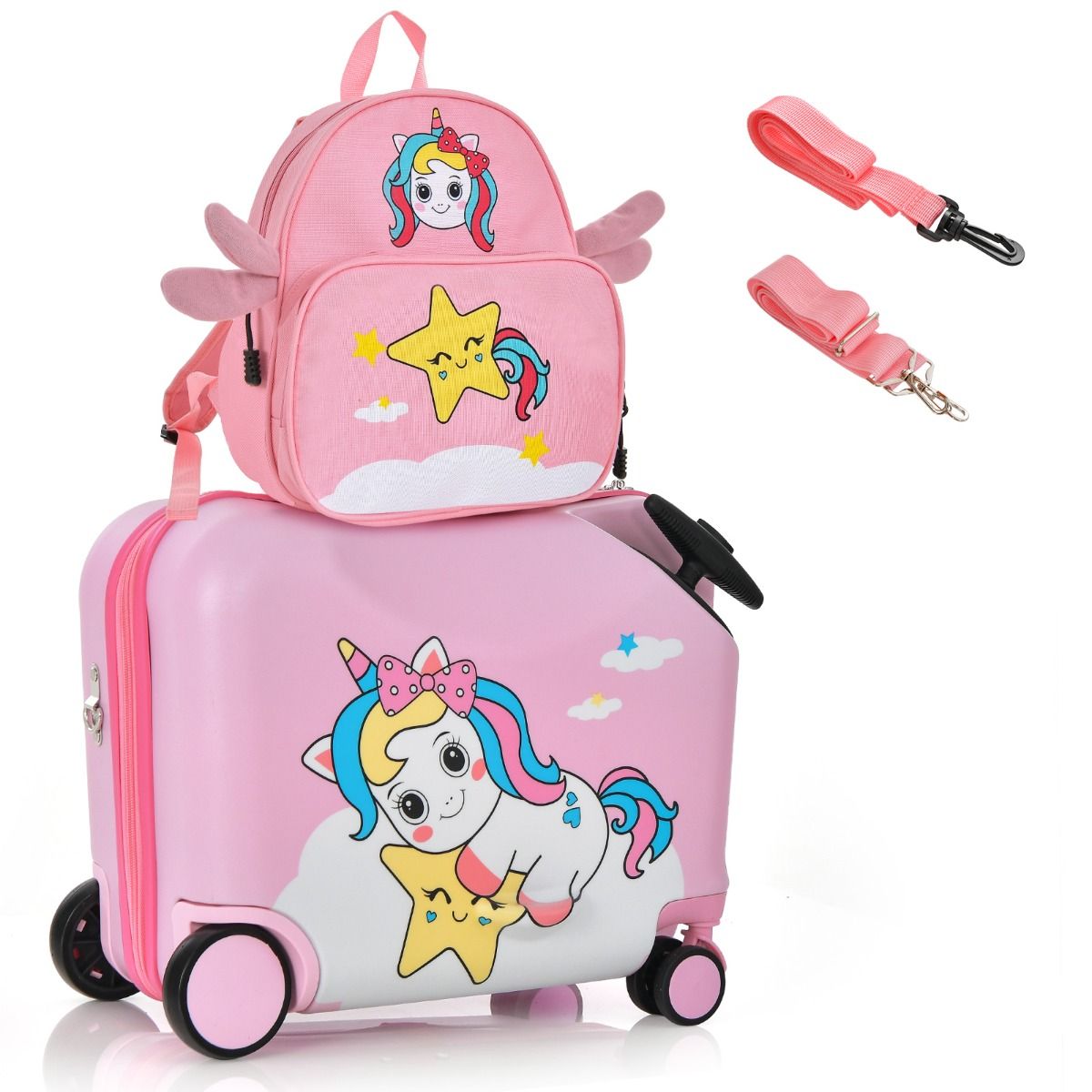 Juego de Equipaje para Niños de 2 Piezas Maleta Montable 18