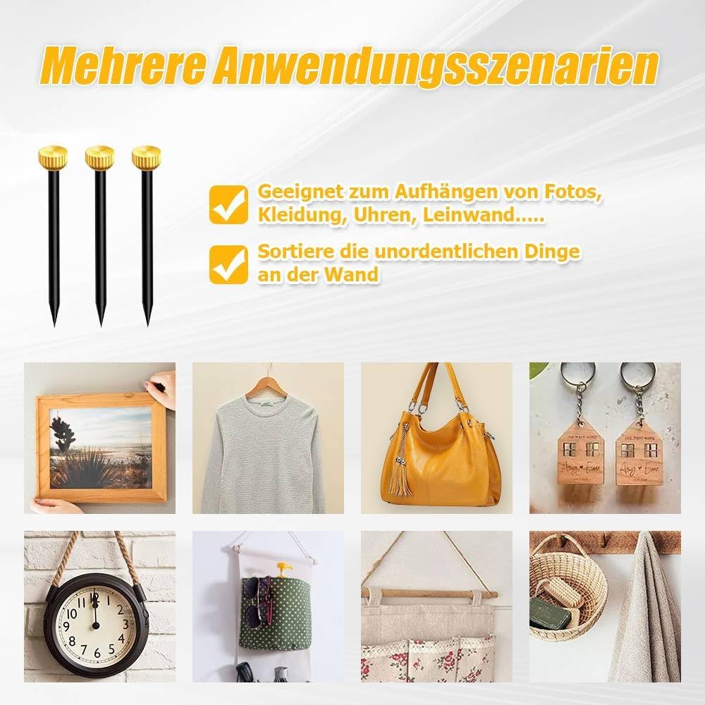 Confezione da 50 ganci in ottone per cornici, bacheche, tele (lunghezza 2,5 cm) - 2