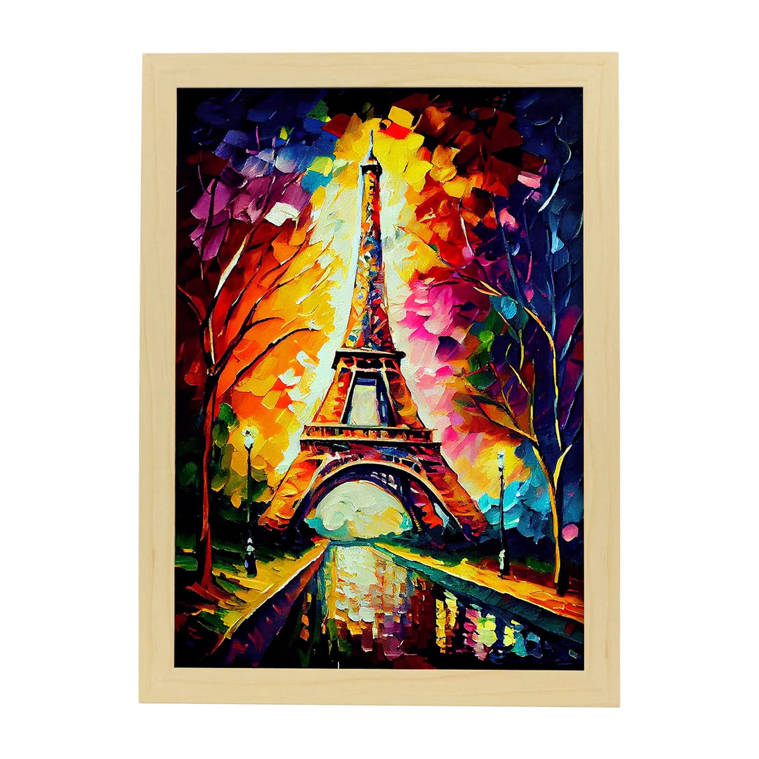 Nacnic poster de torre eiffel en estilo pintura al óleo ilustraciones de monumentos en estilo fotográfico a todo color diseño y a3 marcos madera