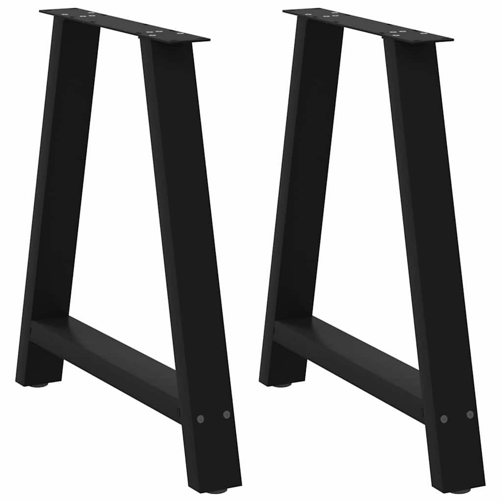 Nogi do stołu jadalnego w kształcie litery A 2 szt. Czarne 80x(72-73) cm Stal vidaXL