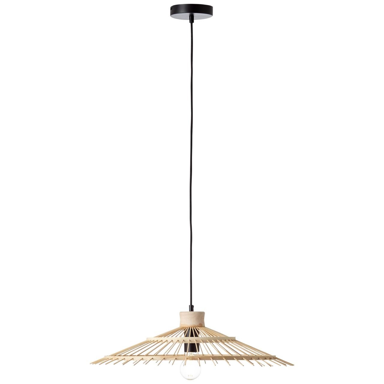 Brilliant lampa stołowa Tiffany 45cm czarny mat/naturalny metal/czarne szkło 1x A60, E27, 28 W