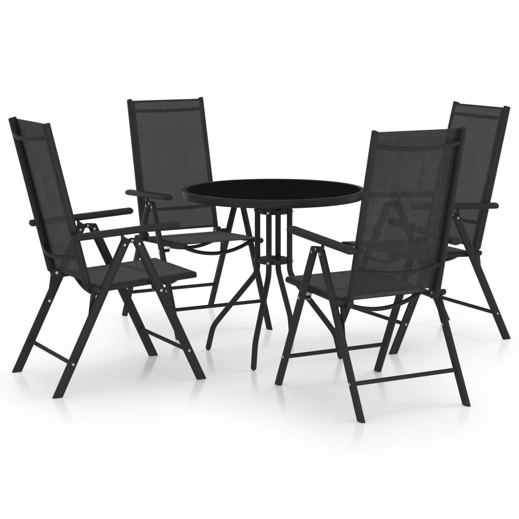 5-cz. zestaw mebli jadalnianych do ogrodu, aluminium/ textilene vidaXL