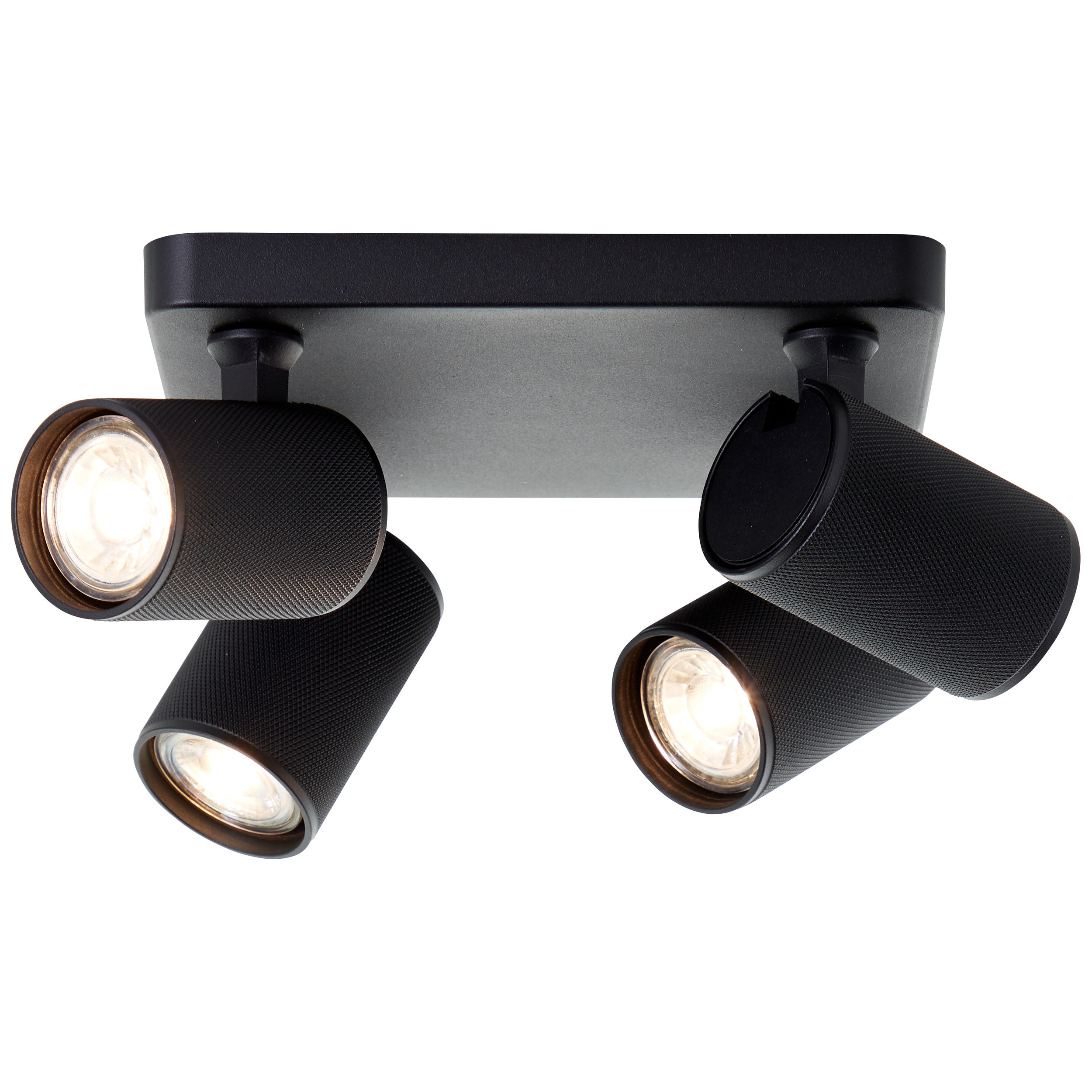 Lampa Brilliant Marty Spot LED z 4 żarówkami GU10 w kolorze czarnym piaskowym, 10 W, żarówki LED w zestawie i wymienne - 3
