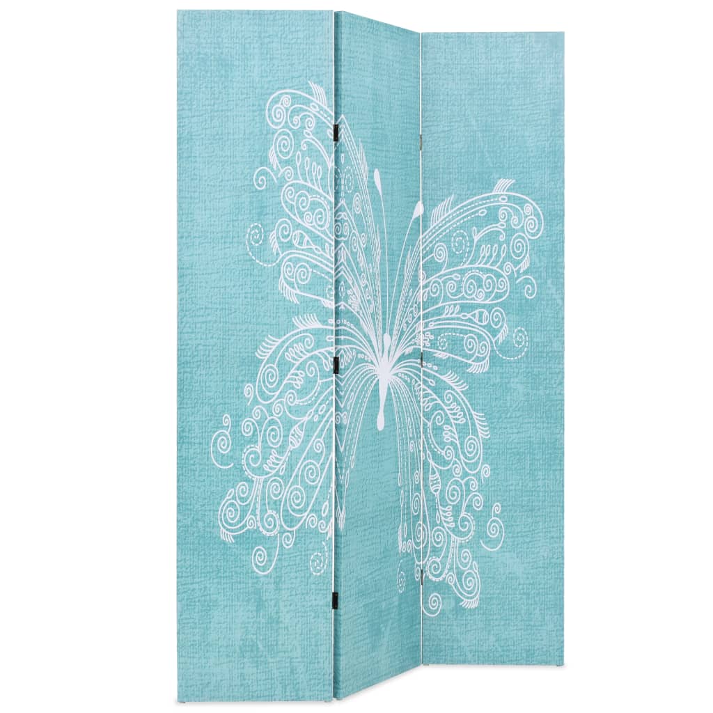 Biombo separador divisor - plegable 120x170 cm mariposa azul