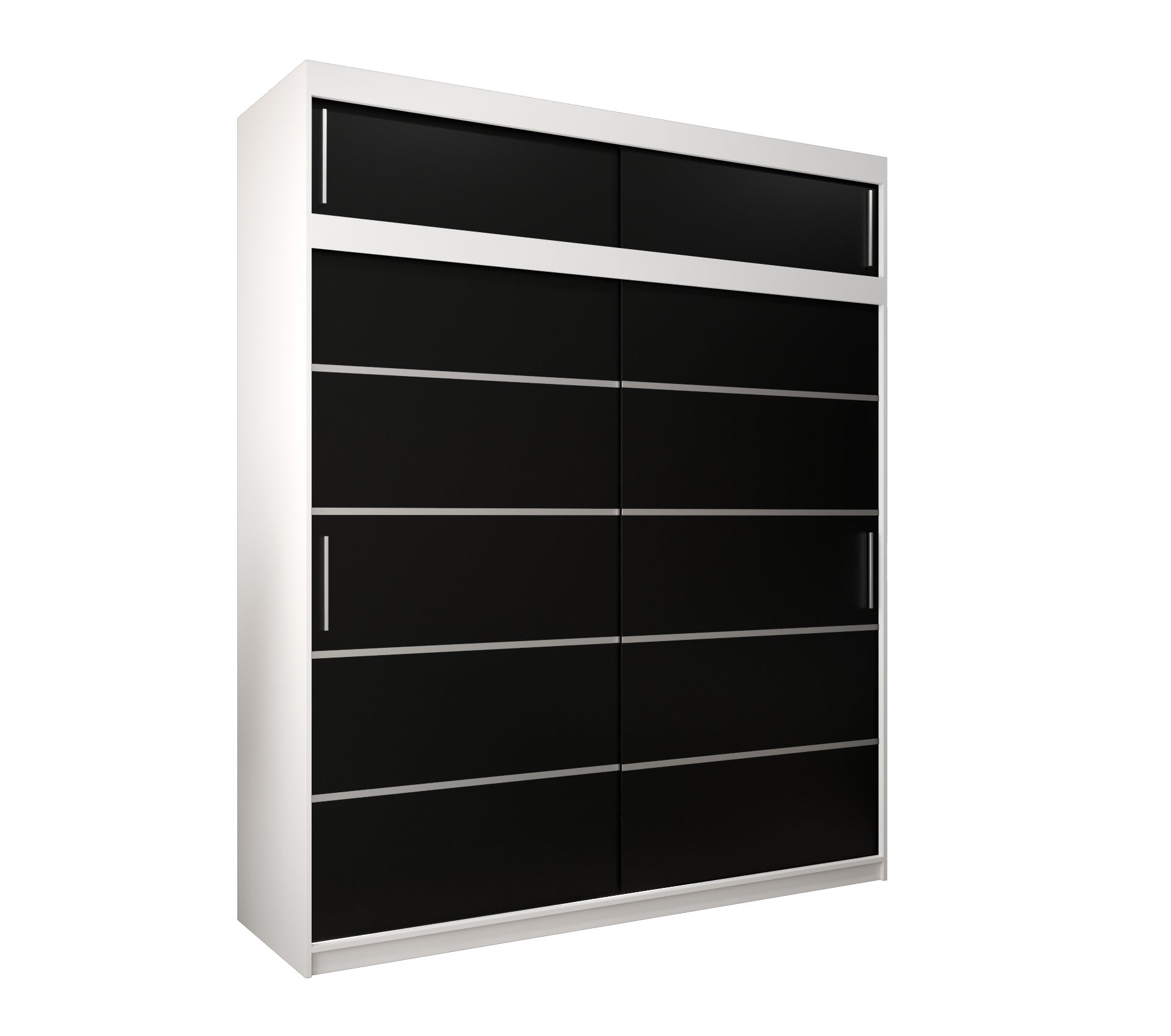 Szafa przesuwna z nadstawką garderoba Verona 1 200 x 62 x 240 cm Biały + Czarny - Abiks Meble