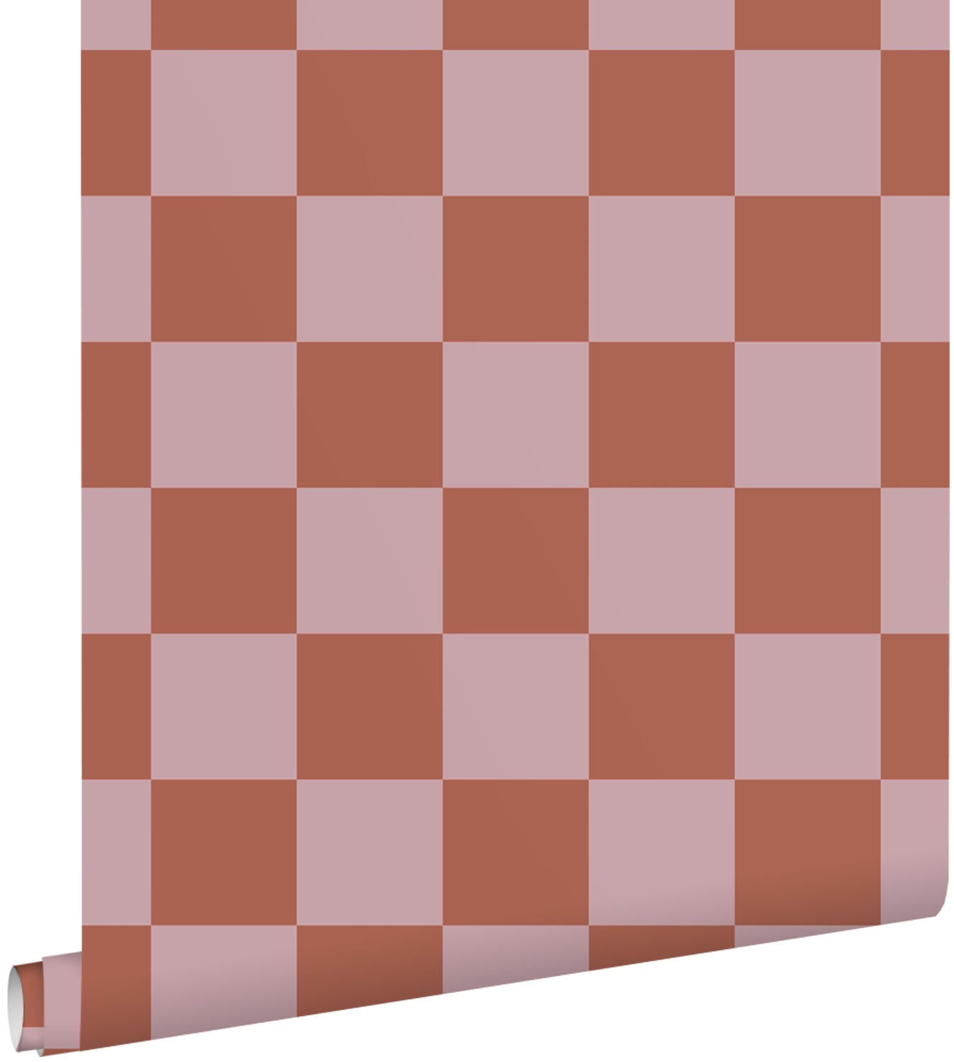 Tapeta motyw kratki terakotaIstarego różu - 53 cm x 10.05 m - ESTAHOME