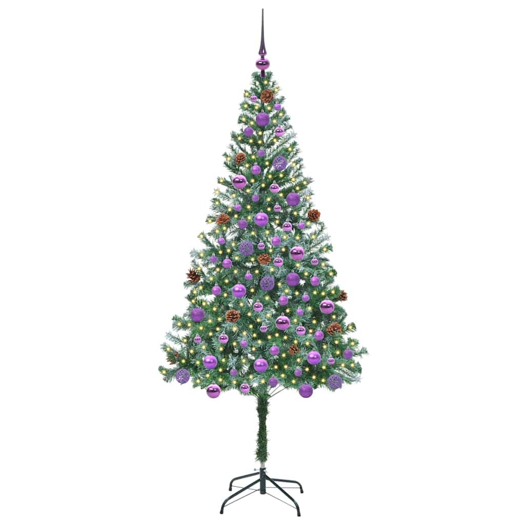 Sapin de Noël | Arbre de Noël artificiel avec 300 LED Vert 180 cm PVC et Acier - 3