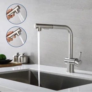 Mitigeur Cuisine avec Douchette Extractible Robinet d'évier à Deux Jets Robinetterie Cuisine en Acier Brossé Pivotant 360°,Barboteur Démotable Leroy Merlin Les bons plans des petits projets avant l'été