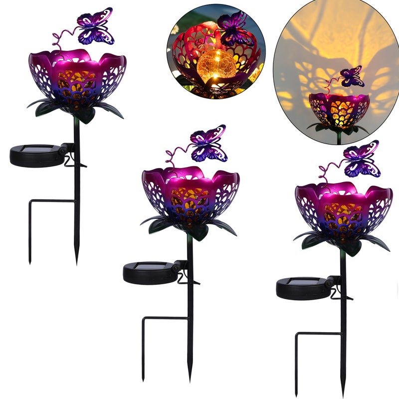 YJFWAL Luces Solares De Luna Para Jardín, 2 Unidades, Decoración De Jardín, Figuras De Hada De Flores, Impermeables, Decoración De Jardín, Elfo, Metal, LED, Camino De Estaca Para Balcón, Decoración De