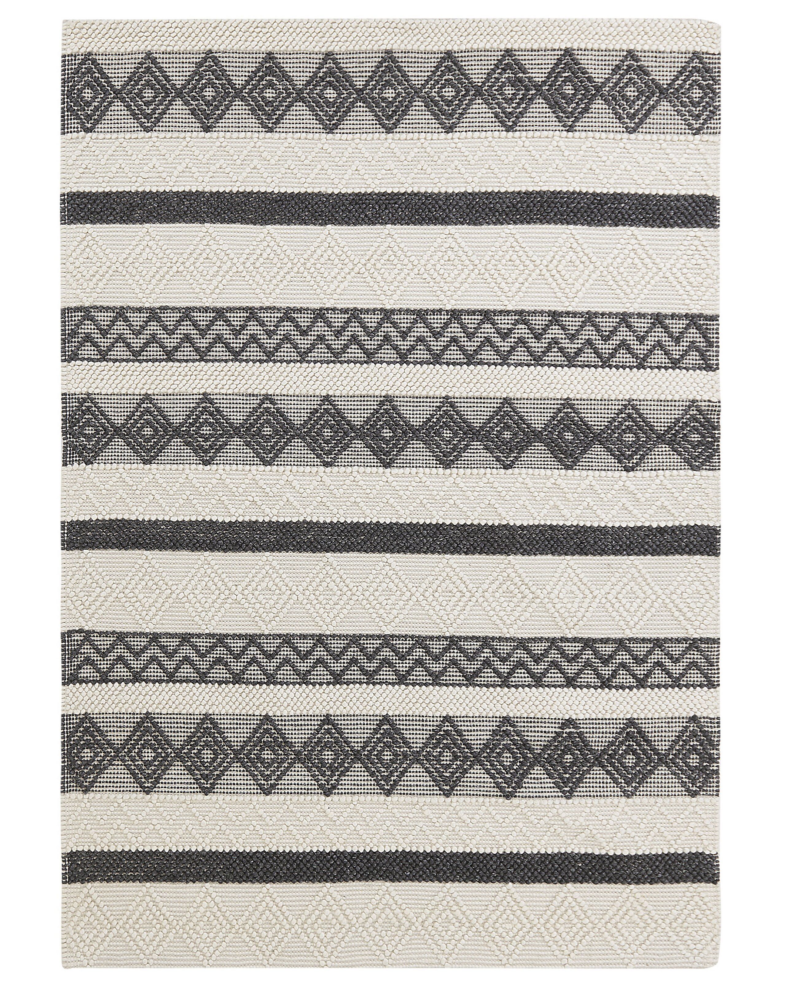 Tappeto lana beige chiaro e grigio scuro 160 x 230 cm DAVUTLAR - 4