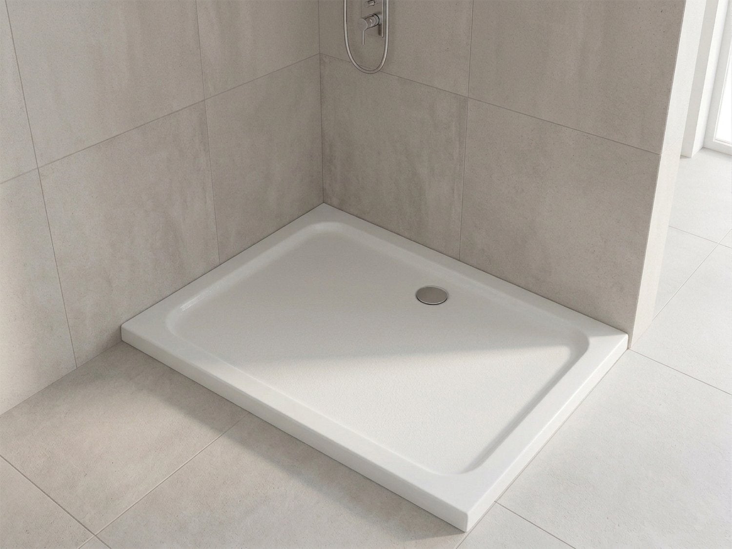 Receveur de douche rectangulaire surbaissé en Abs avec bonde inclus H. 5 cm – 70 x 120 - 5