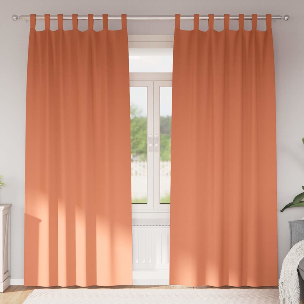 Firany blackout z kółkami 2 pcs terakota 260 x 140 cm Poliester vidaXL