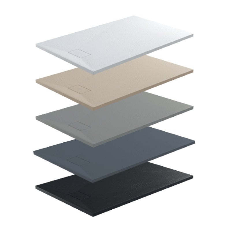 Receveur de douche 80 x 160 cm extra plat blanc PIATTO en SoliCast® surface ardoisée - 5