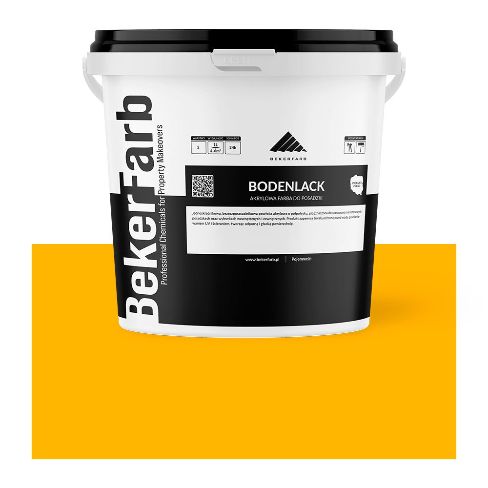 Farba Akrylowa do Bruku i Betonu - Żółty - 1L | Kostka Brukowa, Kostka Betonowa, Płyty Betonowe, Beton Wylewany, Beton Dekoracyjny