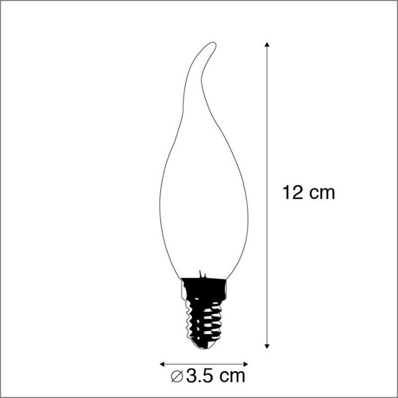 Ampoule LED à filament E14 dimmable en forme de bougie 3W 250lm 2700K - 4