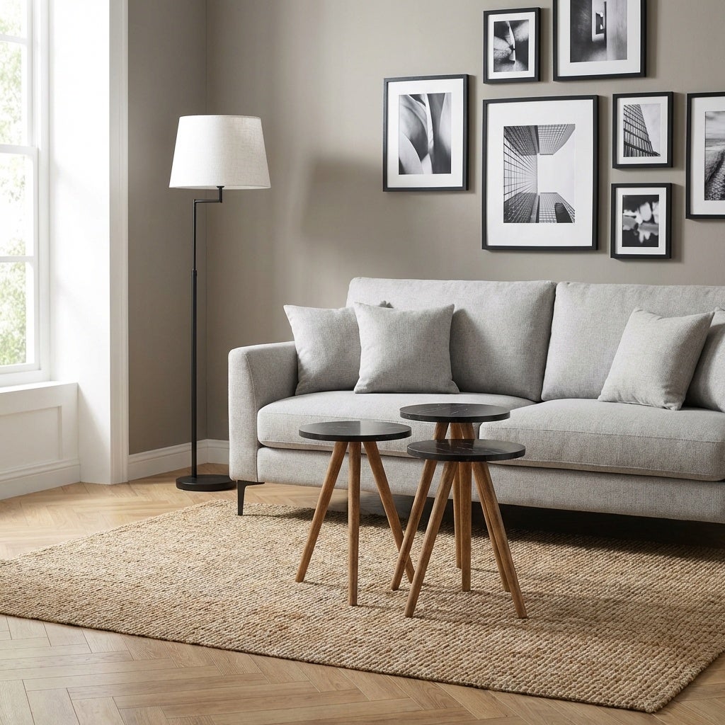 DecHome Tavolino Salotto Stile Scandinavo Dimensioni 38x48/52/56 cm Set ...