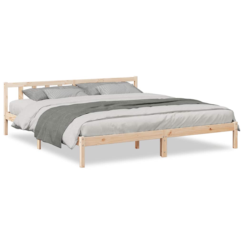 Łóżko Drewniane Rama Łóżka Sofa Brązowe Do Sypialni Pokoju 200x210 cm