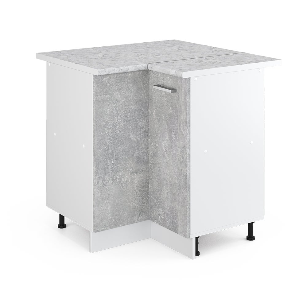 Vicco Uniwersalna szafka narożna R-Line, Beton, 75.6 cm z drzwiami, z blatem roboczym