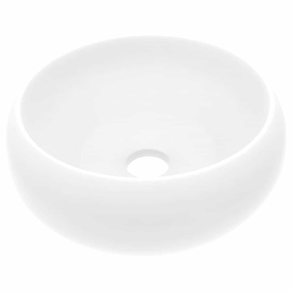 Lavabo rond de luxe Blanc mat 40x15 cm Céramique vidaXL - 2