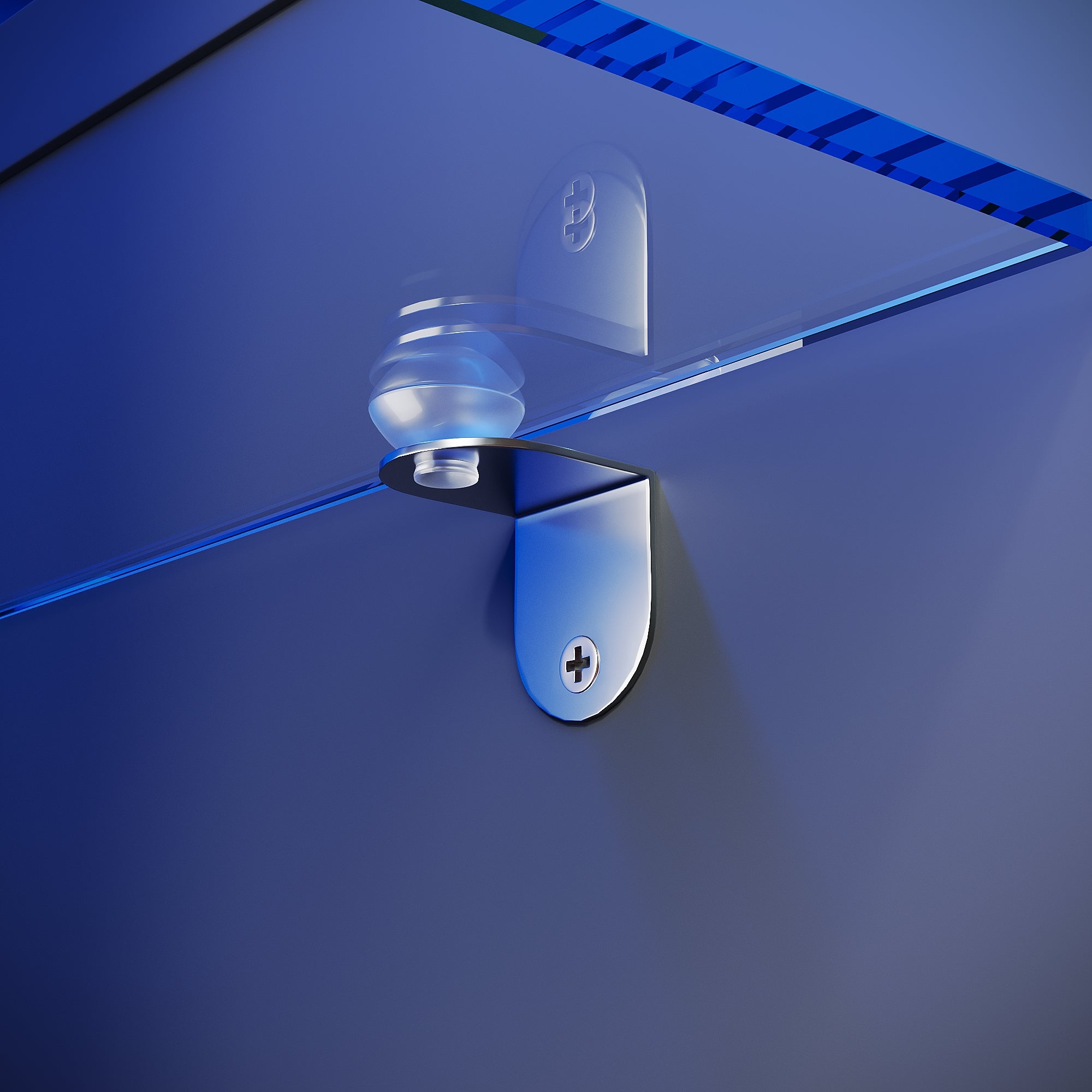 SIRHONA Meuble TV LED Rangement Moderne Sans Poignées + Etagères en Verre + Noir + 180 cm - 6