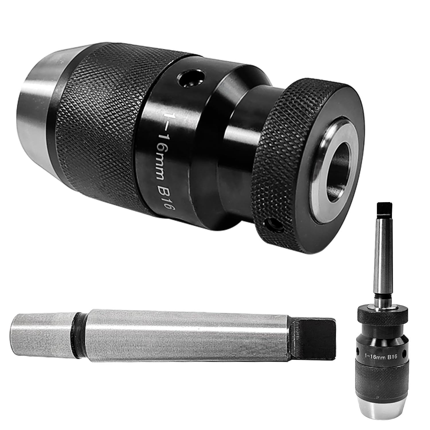 Uchwyt Mk2-B16 bezkluczykowy, zakres mocowania 16 mm, do tokarki do drewna/metalu, wiertarki kolumnowej