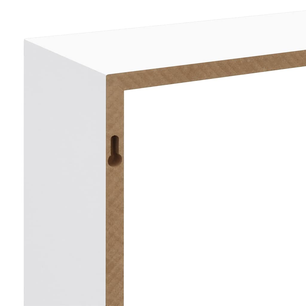 vidaXL Étagères murales sous forme de cube 3 pcs Blanc MDF - 8