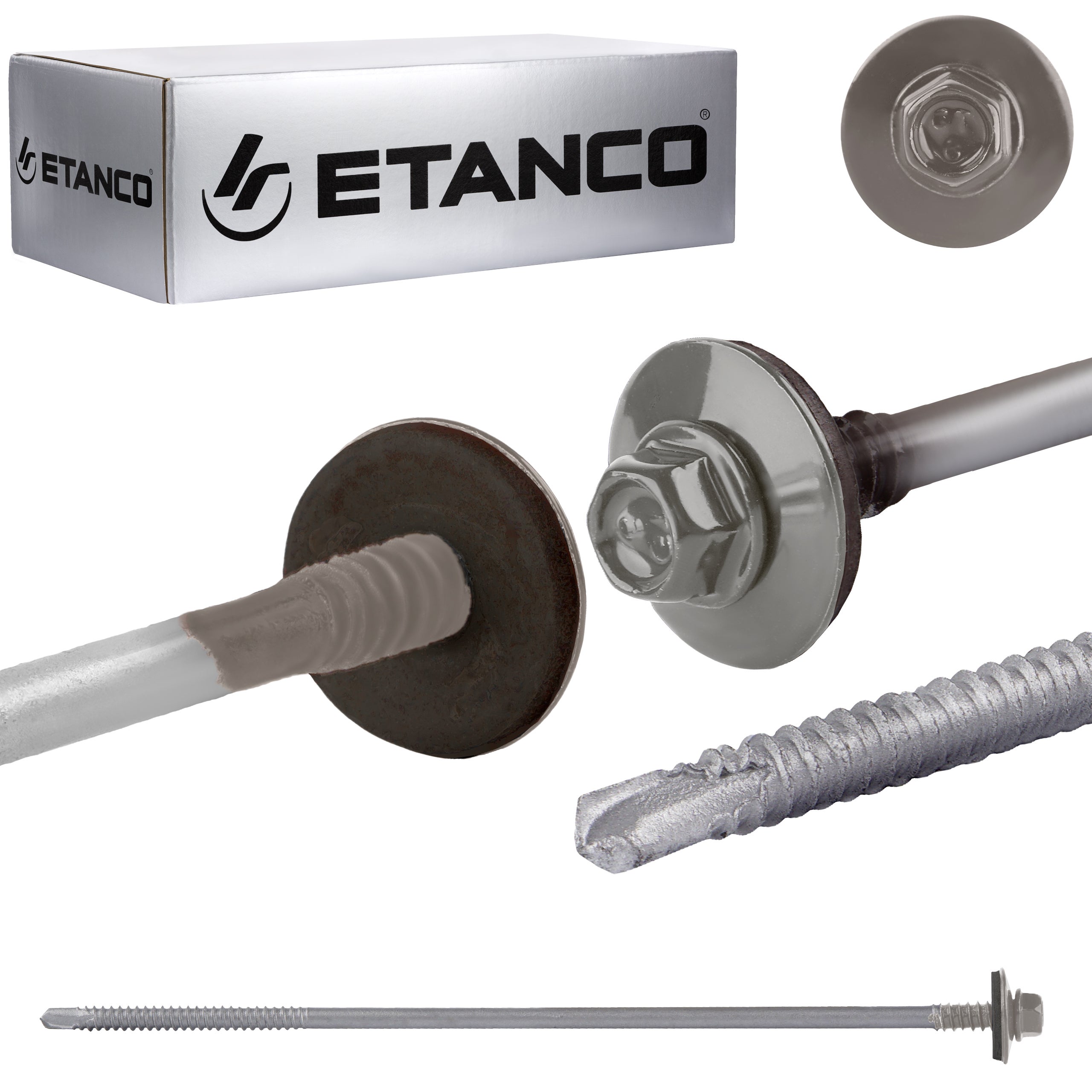 Wkręty do płyt warstwowych Etanco GTR6 SP 5,5/6,3x230 mm RAL 9007 100szt