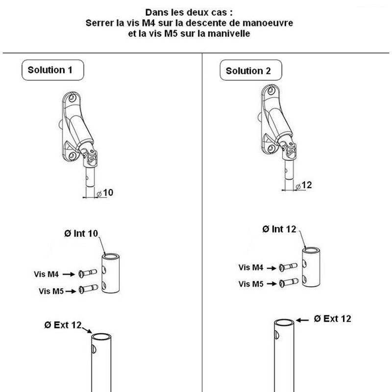 Manchons d'adaptation pour manivelle volet roulant Ø12 - 3