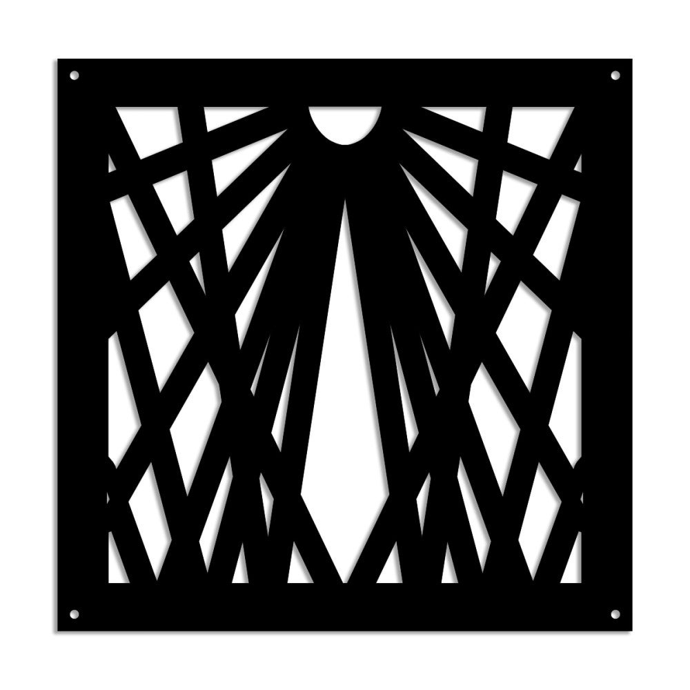 LASER - Panel perforowany z PVC - Osłona przeciwsłoneczna - Rozmiar 48x48 cm - Grubość 1 cm - Kolor CZARNY
