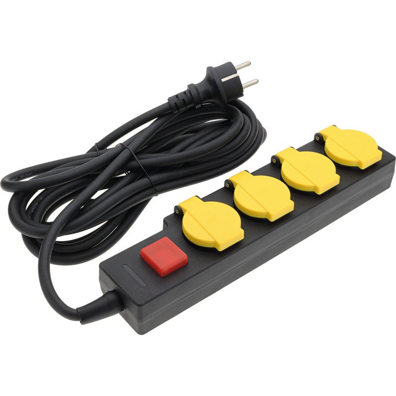 Enrouleur De Câble Electraline 94012 - Bobine Métallique 4 Prises IP44 - 50m Capacité - Poignée Ergonomique