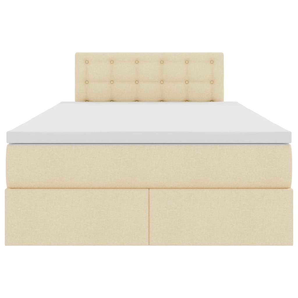Lit avec rangement et matelas, velours, crème, pour la chambre, 120 × 200 cm - 7