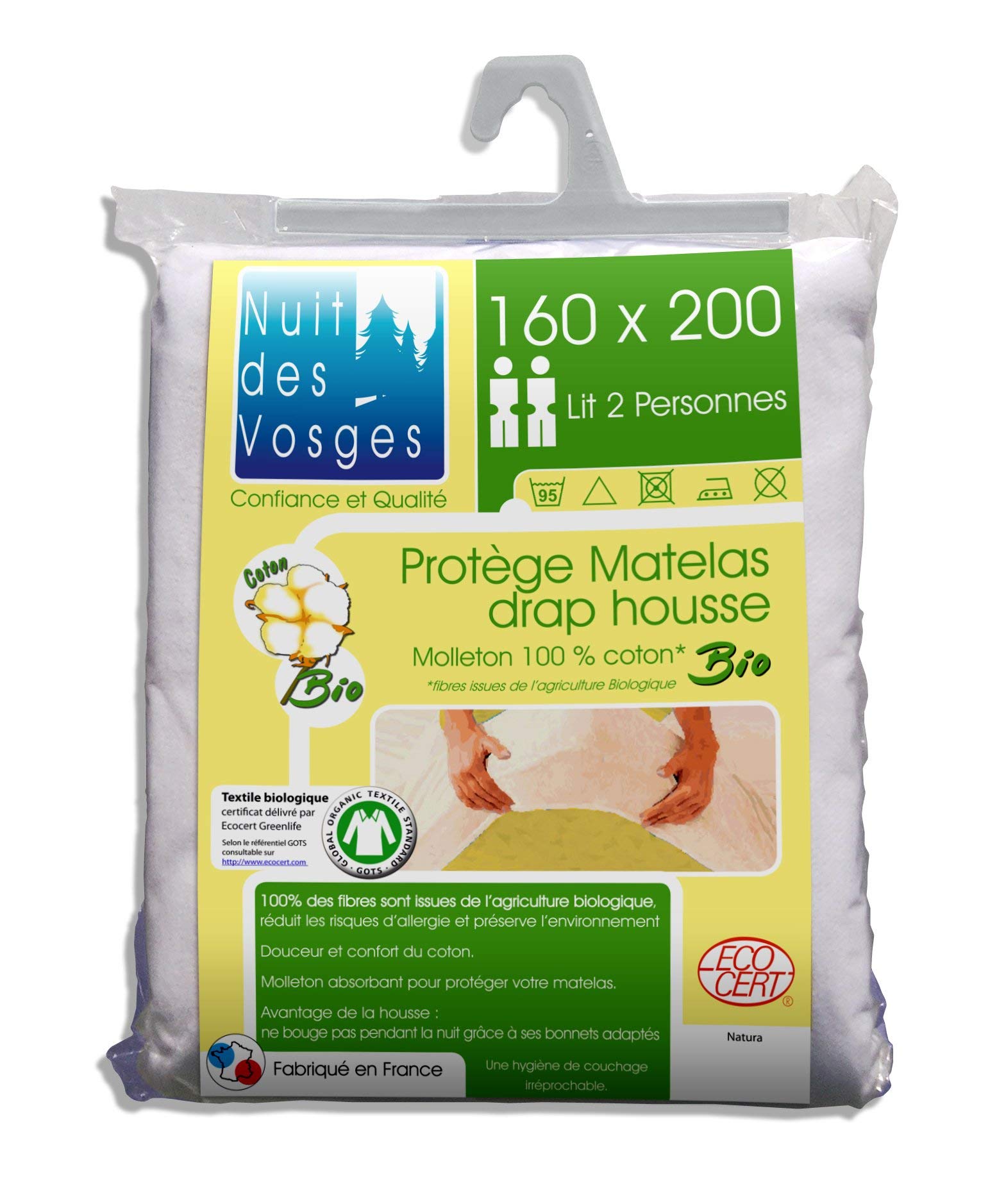 Protege matelas coton 90x190 cm MOLLETON imperméable, par Soleil d'ocre Protege matelas coton 90x190 cm MOLLETON imperméable, par Soleil d'ocre