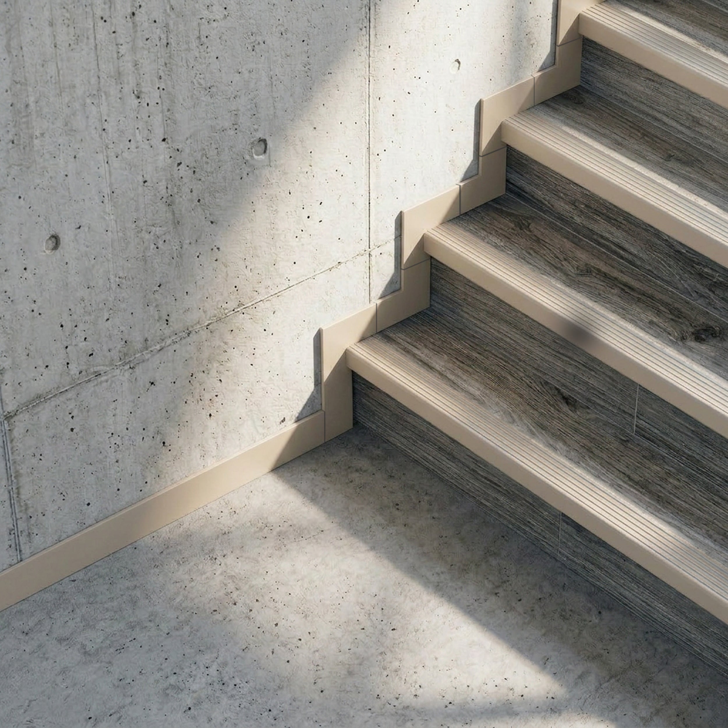 Profilé plat PVC LP 40 mm pour finition d'escaliers fermés - 150 cm, beige - 5